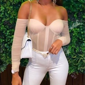 NEW * Beige Bustier Bodysuit